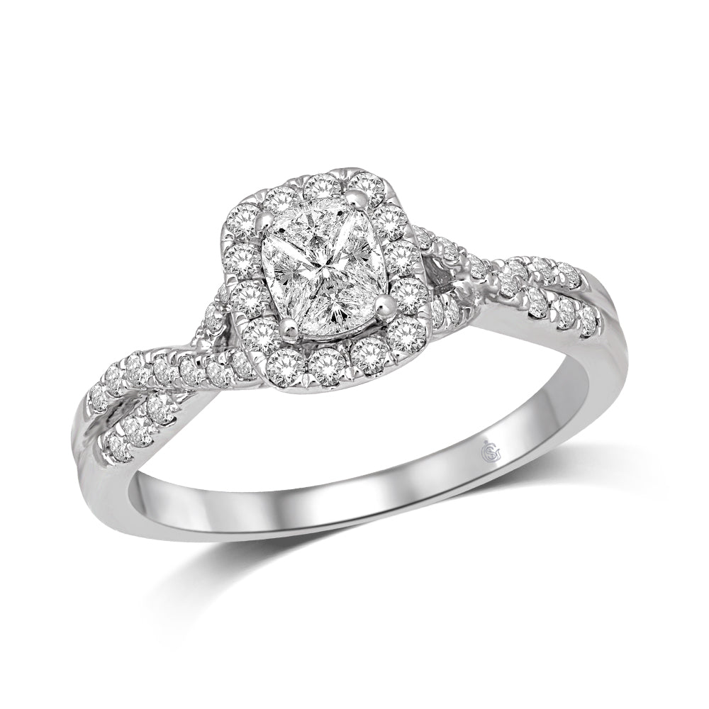 Antique Diamond Engagement Ring Platinum .8 ct I/J Color VS1 Clarity Size 7