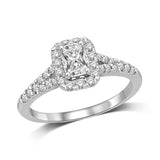 Lovecuts 14K White Gold 5/8 Ct.Tw.Diamond Engagement Ring