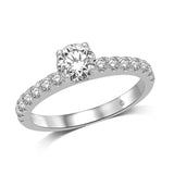 14K White Gold 1/4 Ct.Tw.Diamond Semi Mount Engagement Ring