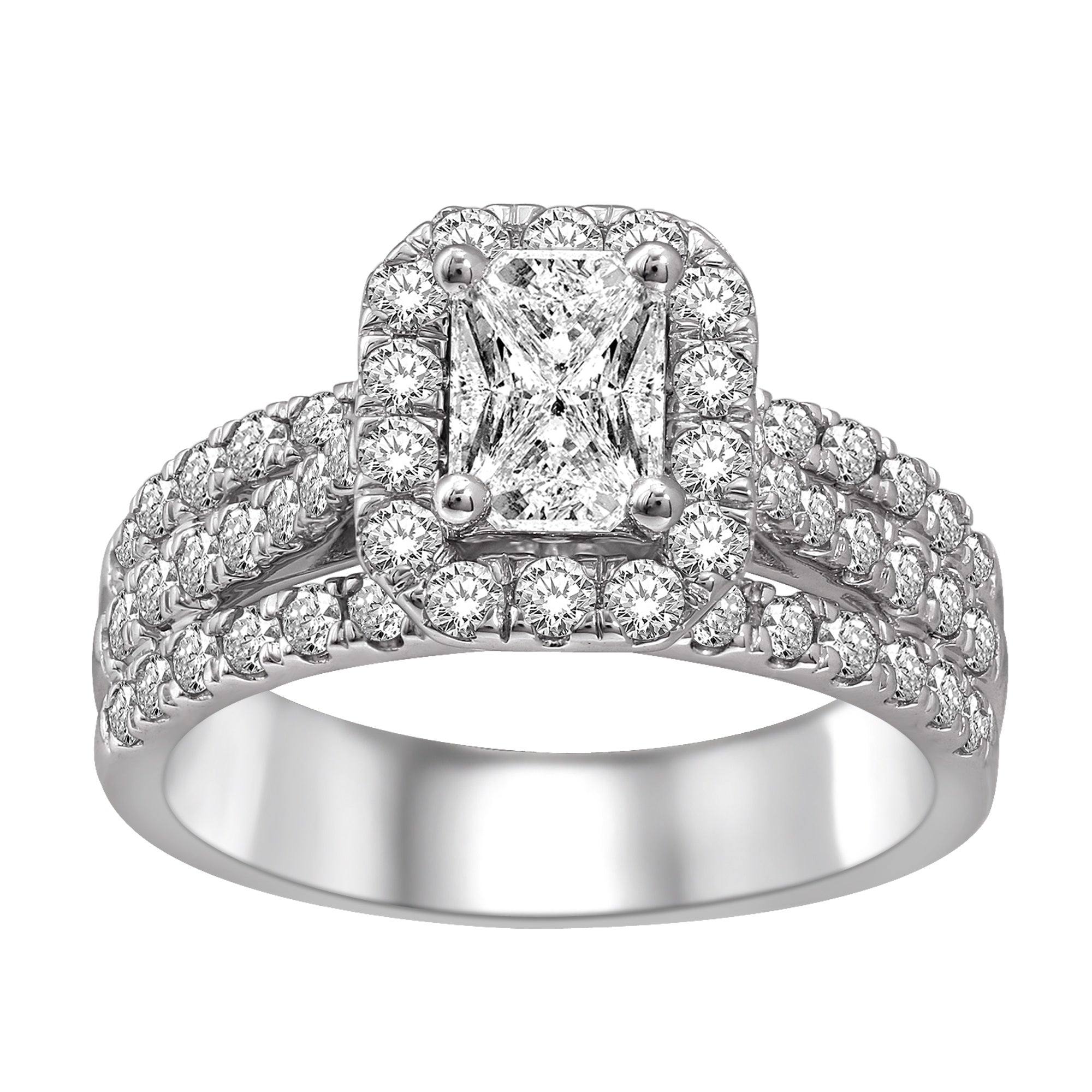 Lovecuts 14K White Gold 1 1/2 Ct.Tw.Diamond Engagement Ring