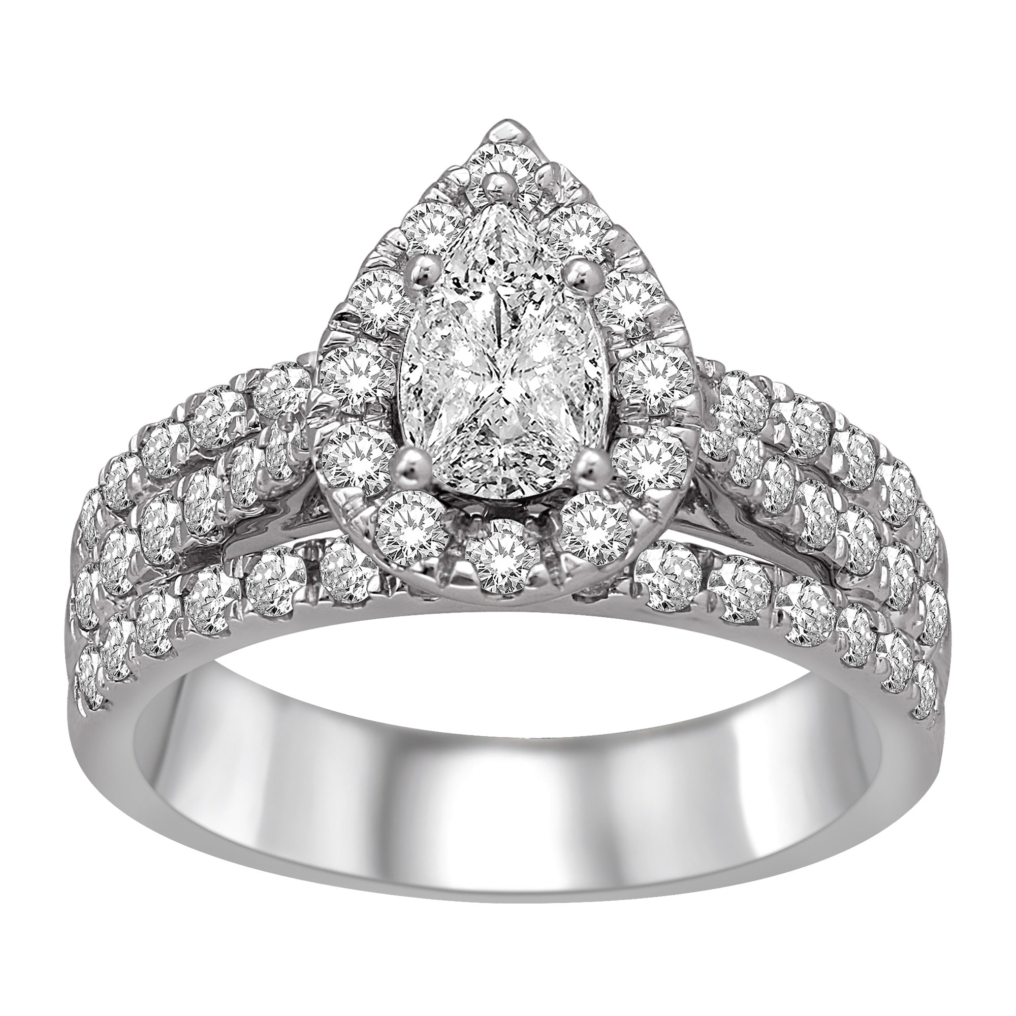 Lovecuts 14K White Gold 1 1/2 Ct.Tw.Diamond Engagement Ring