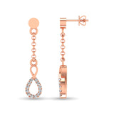 10K Rose Gold 1/10 Ct.Tw.Diamond Infinity Earrings