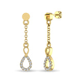 10K Yellow Gold 1/10 Ct.Tw.Diamond Dangler Earrings