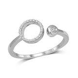 10K White Gold 1/20 Ct.Tw.Diamond Open Ring