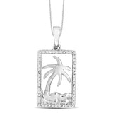 14K White Gold 1/10 Ct.Tw.Diamond Fashion Pendant