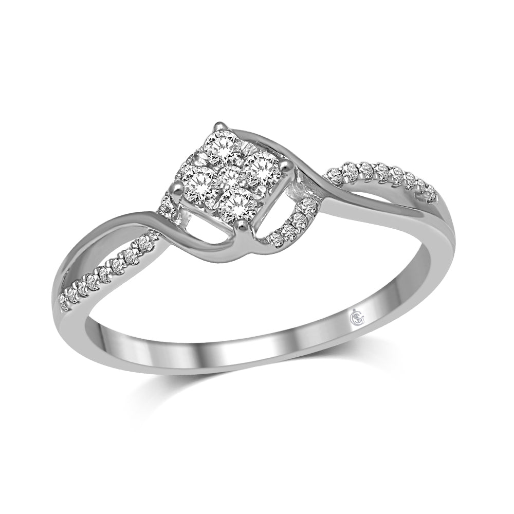 10K White Gold 1/5 Ct.Tw.Diamond Promise Ring