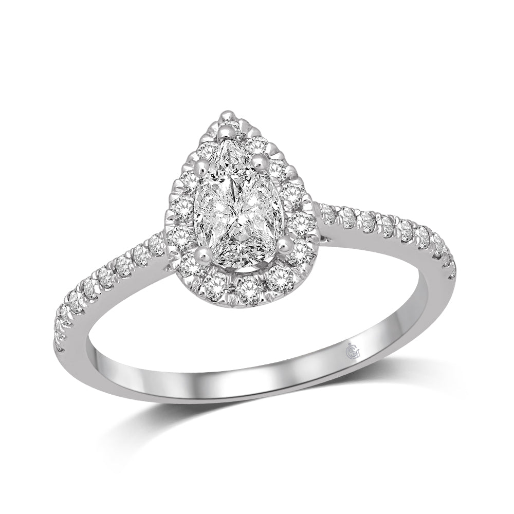 Lovecuts 14K White Gold 1/2 Ct.Tw.Diamond Engagement Ring