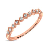 14K Rose Gold 1/20 Ctw Diamond Stackable Band