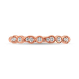 14K Rose Gold 1/10 Ctw Diamond Stackable Band