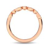 14K Rose Gold 1/10 Ctw Diamond Stackable Band