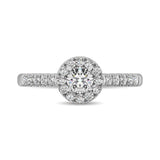 14K White Gold 1/2 Ct.Tw. Diamond Halo Engagement Ring