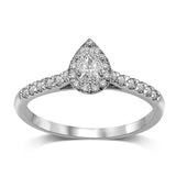 14K White Gold 1/2 Ct.Tw.Diamond Halo Engagement Ring