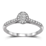 14K White Gold 1/4 Ct.Tw. Semi Mount Diamond Halo Engagement Ring