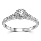 14K White Gold 1/4 Ct.Tw.Diamond Halo Engagement Ring