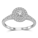 14K White Gold 1/3 Ct.Tw.Diamond Halo Engagement Ring