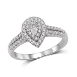 14K White Gold 1/3 Ct.Tw.Diamond Halo Engagement Ring