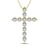 Shared Prong Diamond  1/5 Ct.Tw Cross Pendant.