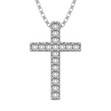 Classic Diamond Cross Pendant 1/10 Ct.Tw. In 10K White Gold
