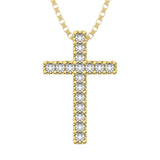 Classic Diamond Cross Pendant 1/10 Ct.Tw. 10K Yellow Gold