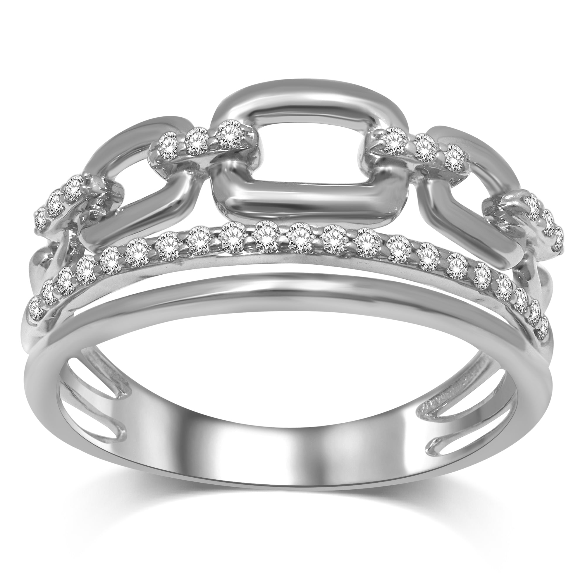 14K White Gold 1/5 Ct.Tw.Diamond Fashion Ring