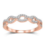 14K Rose Gold 1/6 Ct.Tw.Diamond Stackable Band