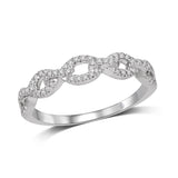 14K White Gold 1/6 Ct.Tw.Diamond Stackable Band