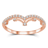 14K Rose Gold 1/5 Ct.Tw.Diamond Stackable Band