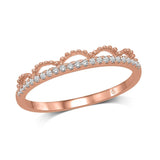 14K Rose Gold 1/10 Ct.Tw.Diamond Stackable Band