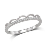14K White Gold 1/10 Ct.Tw.Diamond Stackable Band