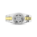 10K White Gold with Accent of 10K Yellow Gold 1/4 Ct.Tw. Diamond Ladies Fashion Ring