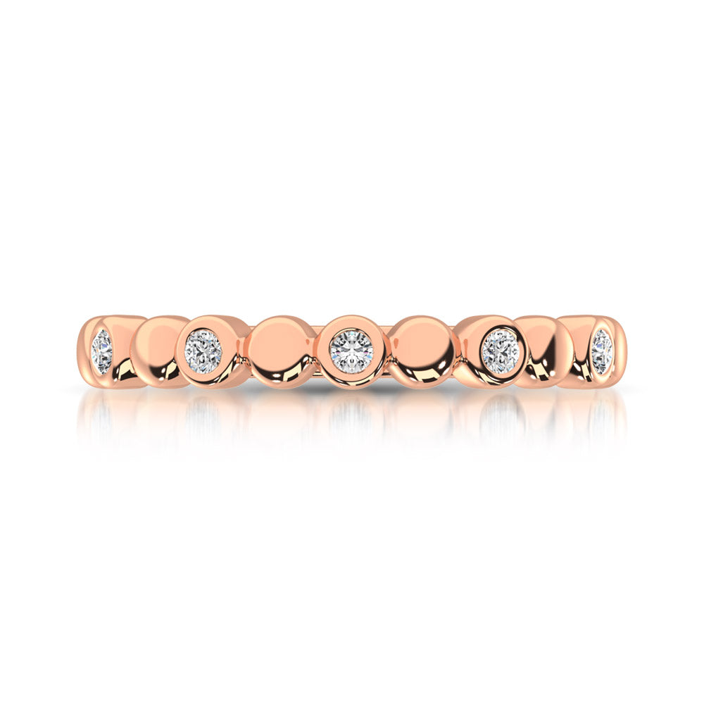 14K Rose Gold 1/20 Ct.Tw.Diamond Stackable Band