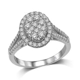 14K White Gold 9/10 Ct.Tw.Diamond Fashion Ring