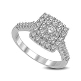 14K White Gold 1 Ctw Diamond Fashion Ring