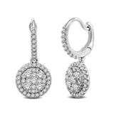 14K White Gold 1 1/10 Ctw Diamond Fashion Earrings