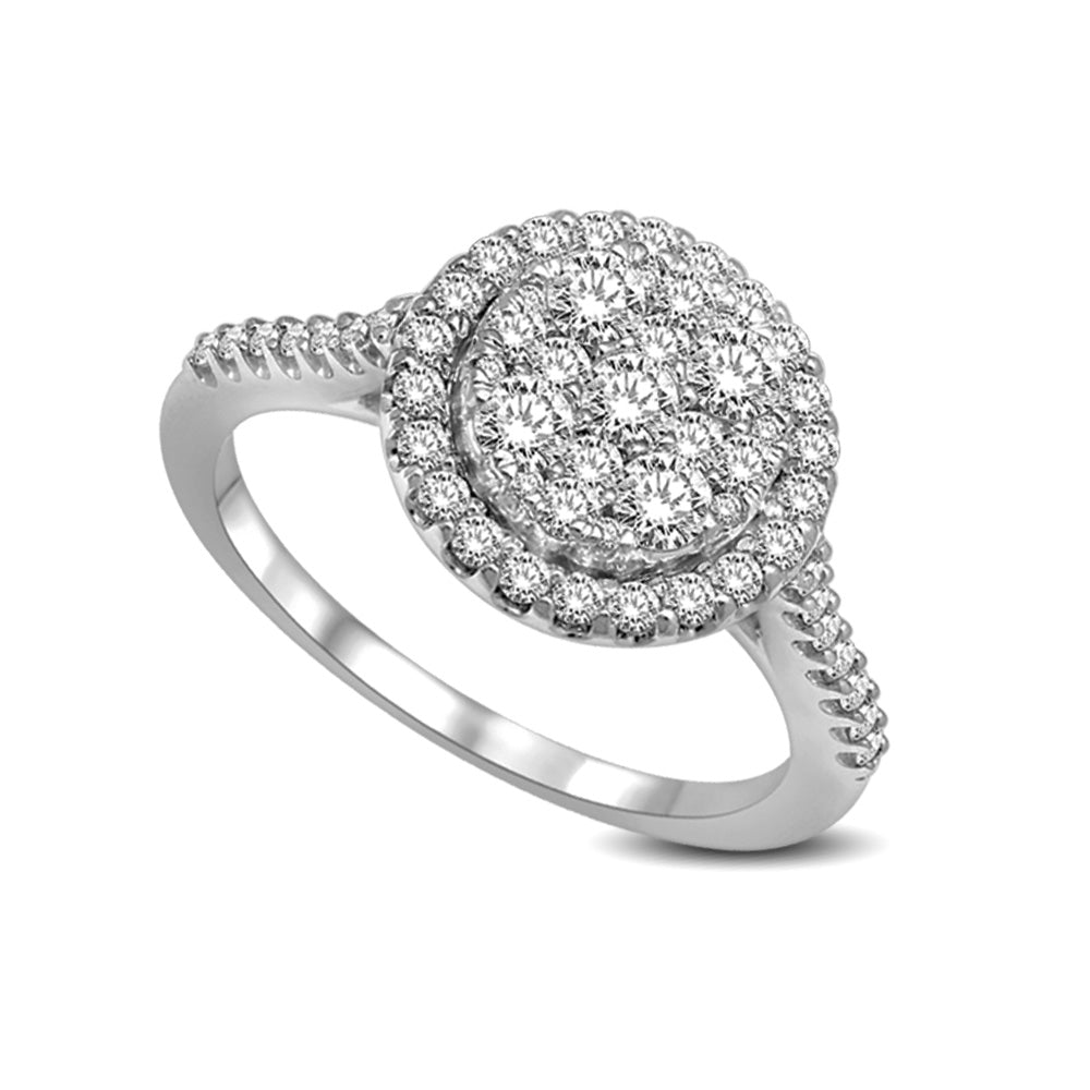 14K White Gold 9/10 Ctw Diamond Fashion Ring