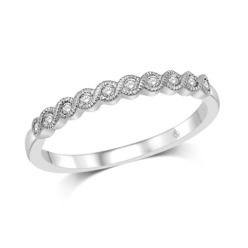 14K White Gold 1/10 Ct.Tw. Diamond Stackable Band