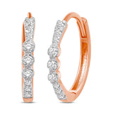 14K Rose Gold 1/5 Ct.Tw. Diamond Stackable Earrings