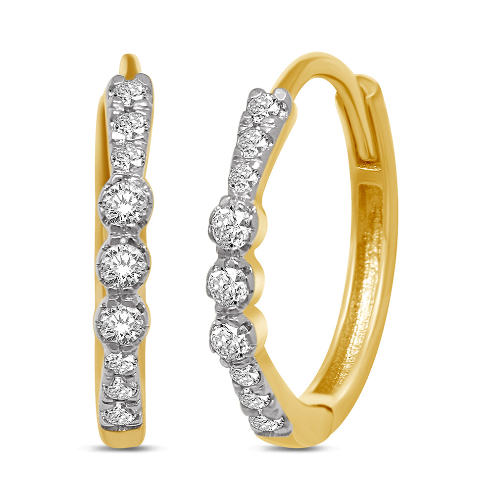 14K White Gold 1/5 Ct.Tw. Diamond Stackable Earrings