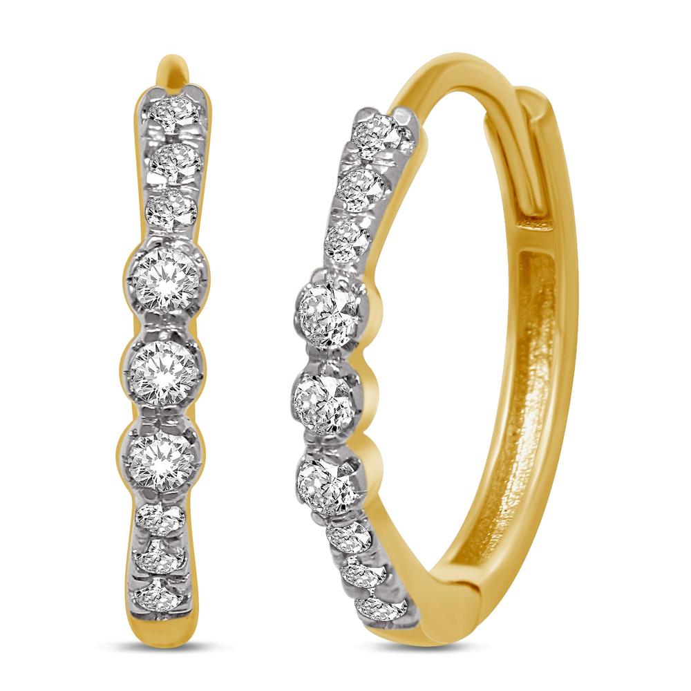 14K Yellow Gold 1/5 Ct.Tw. Diamond Stackable Earrings