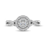 14K White Gold 1/2 Ctw Diamond Split Shank Engagement Ring