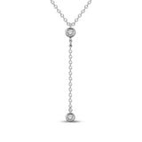 10K White Gold 1/20 Ct.Tw.Diamond Lariate Necklace