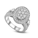 14K White Gold 1 1/2 Ctw Diamond Fashion Ring
