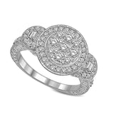 14K White Gold 1 Ctw Diamond  Fashion Ring