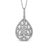 14K White Gold 1 Ctw Diamond Fashion Pendant