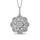 14K White Gold 1 1/3 Ctw Diamond Fashion Pendant