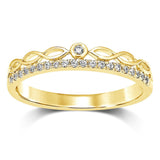 14K Yellow Gold 1/10 Ct.Tw.Diamond Stackable Band