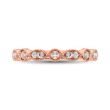 14K Rose Gold 1/8 Ct.Tw.Diamond Stackable Band