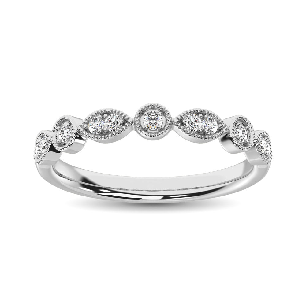 14K White Gold 1/8 Ct.Tw.Diamond Stackable Band