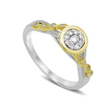 14K Two Tone Gold 1/5 Ct.Tw. Diamond Engagement Ring