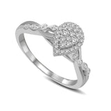 14K White Gold 1/4 Ct.Tw. Diamond Engagement Ring